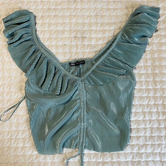 Super cute butterfly sleeve ribbed top - Picture 6 of 8